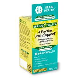 Spring Valley 4-Function Brain Support Dietary Supplement;  60 Count